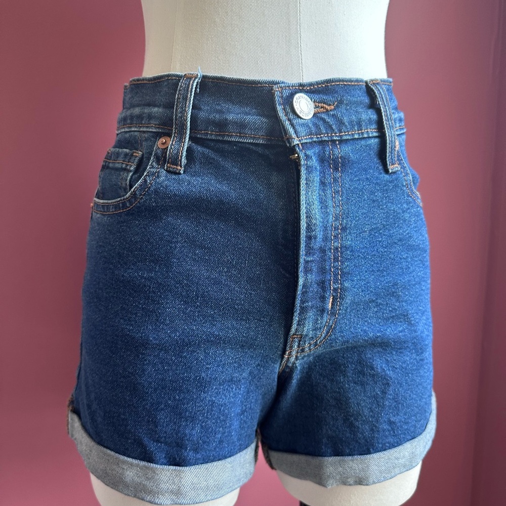 Denizen from Levi's Blue Jean Shorts with Cuffed Hem
